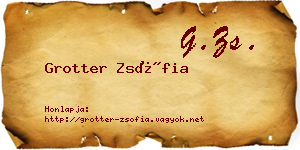Grotter Zsófia névjegykártya