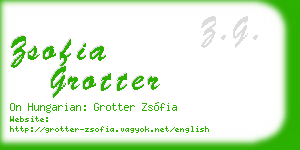 zsofia grotter business card